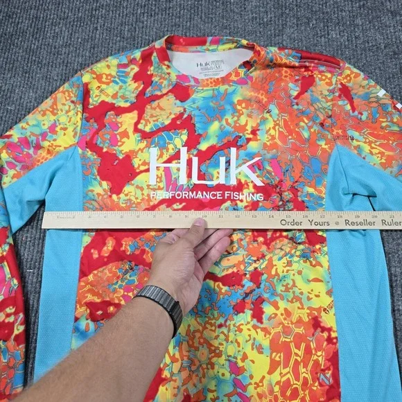 Huk Performance Fishing Shirt Mens Medium LS Icon X Kryptek Camo Polyester - Picture 10 of 12